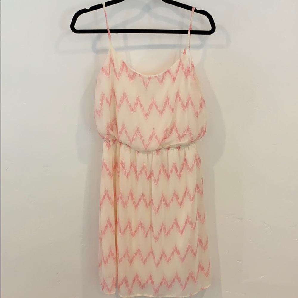 Peach Love Cream Summer Dress, Medium, Like New